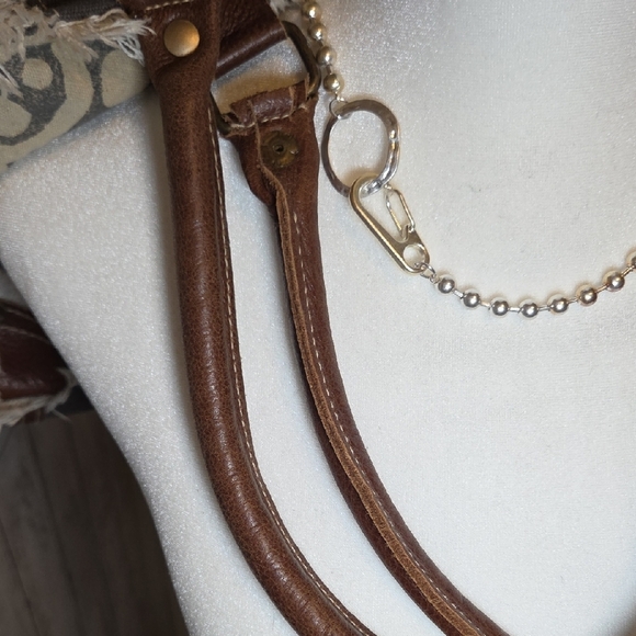 Myra Bag Elegant Gray and Brown Tote - Picture 16 of 16